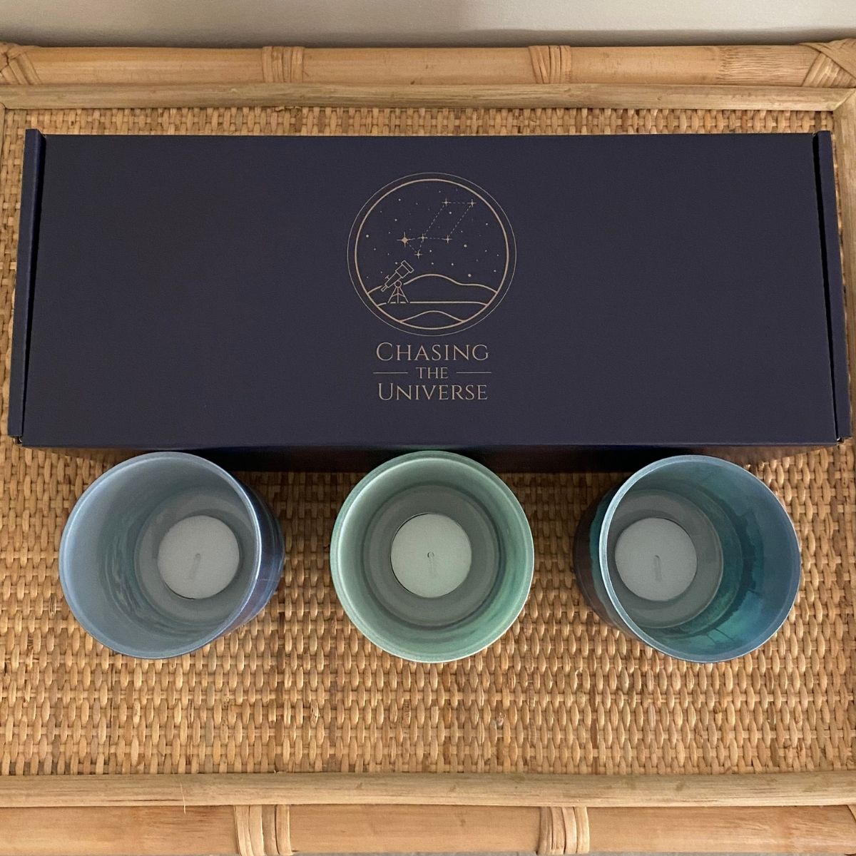 Northern Lights - Set of 3 Tealight Candle Holders